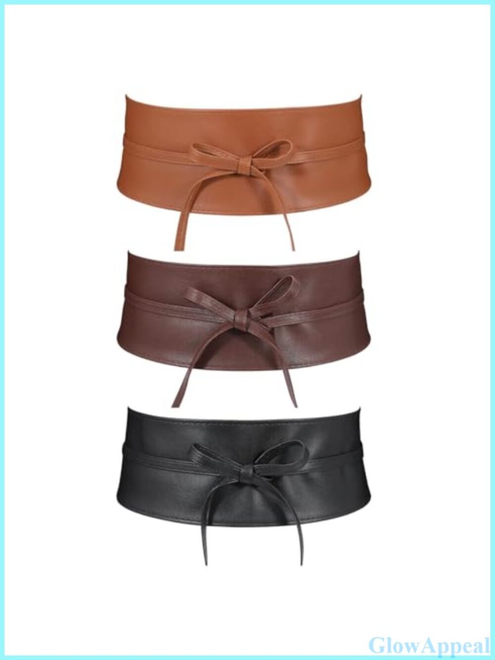 PU Leather Obi Wrap Waist Belt Tie Lace Up Wide Band Women's Dress Belt
